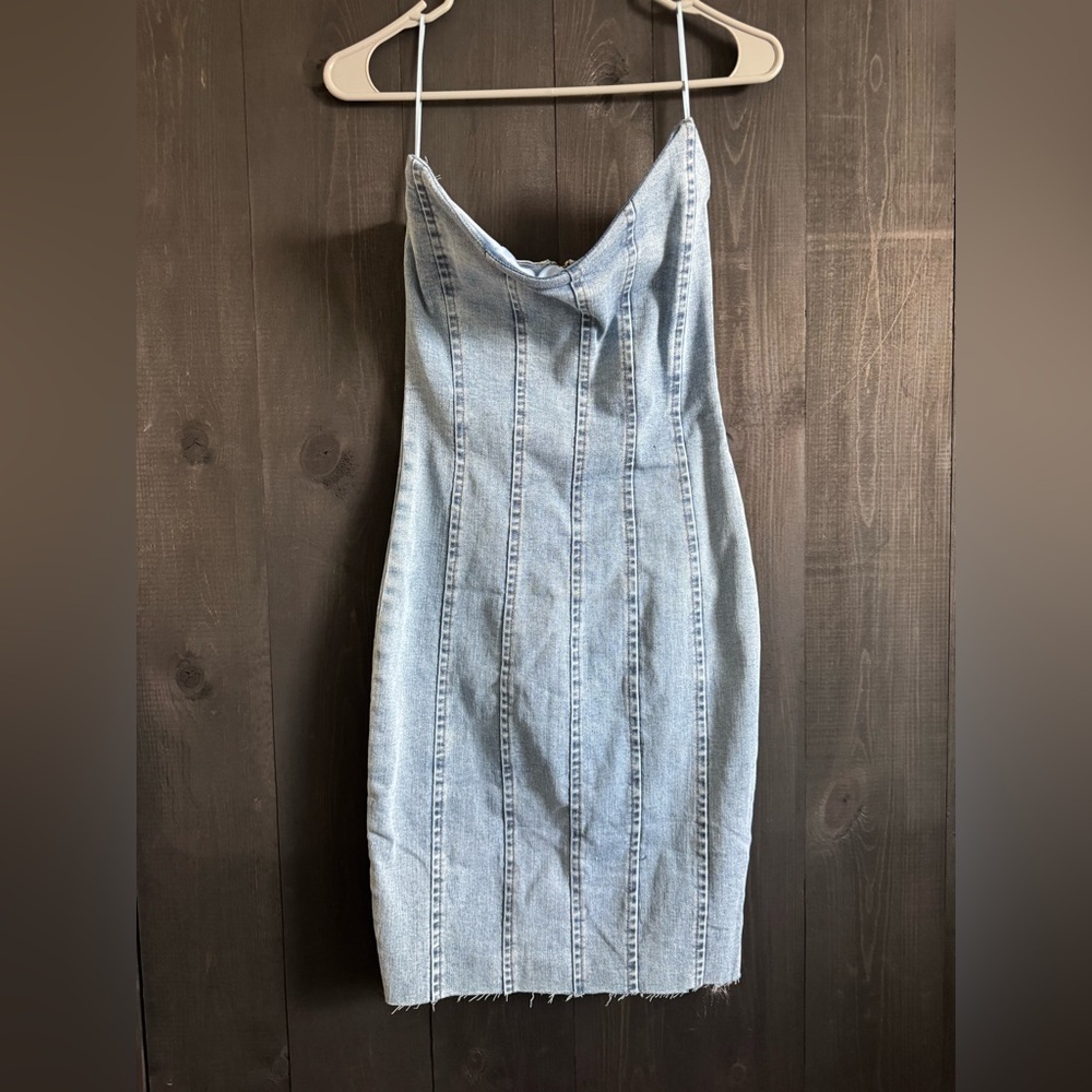 Fashion Nova Blue Spaghetti Strap Bodycon Dress - Picture 1 of 3
